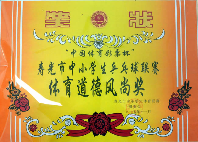 市中小学生乒乓球联赛体育道德风尚奖201511.jpg